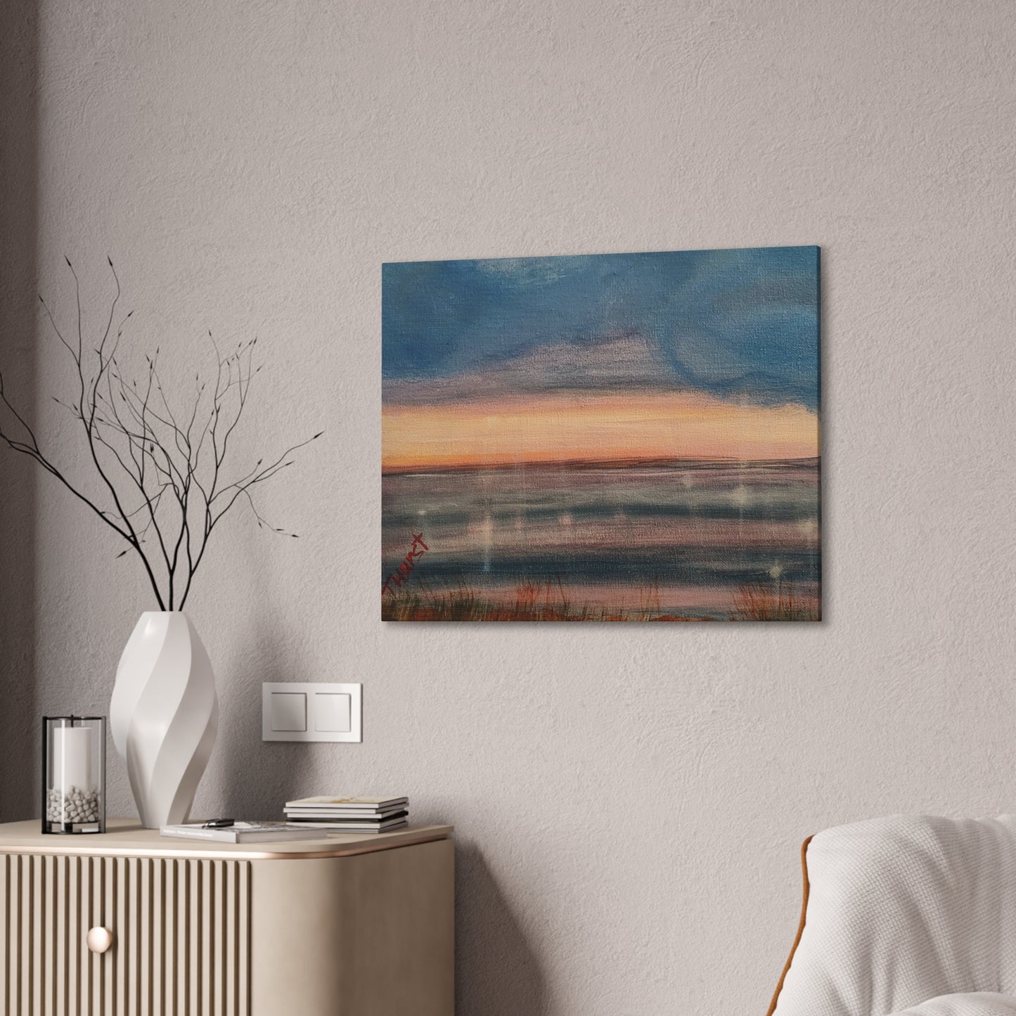 Sunset Seascape Canvas Print — Stretched 0.75" Wall Art