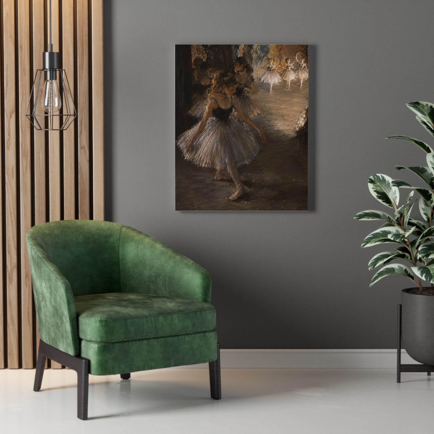 Ballet Dancers Stretched Canvas – Vintage Edgar Degas Inspired Wall Art