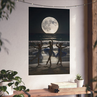 Moonlit Ballerinas Poster — Fine Art Dance Photography Print