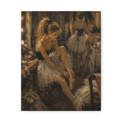 Ballet Dancer Stretched Canvas – Vintage Impressionist Ballerina Wall Art
