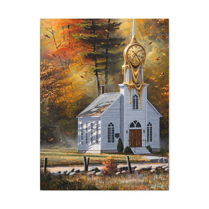 Autumn Chapel Wall Art — Stretched Canvas