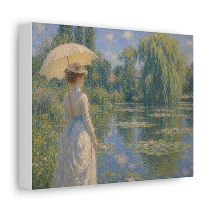 Impressionist Lady with Parasol Stretched Canvas Art