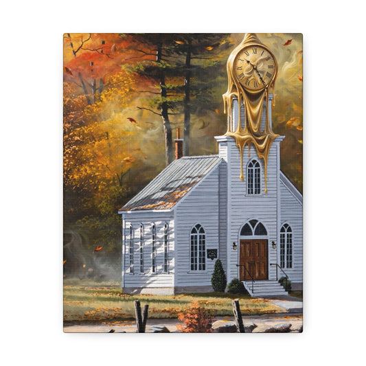 Autumn Chapel Wall Art — Stretched Canvas