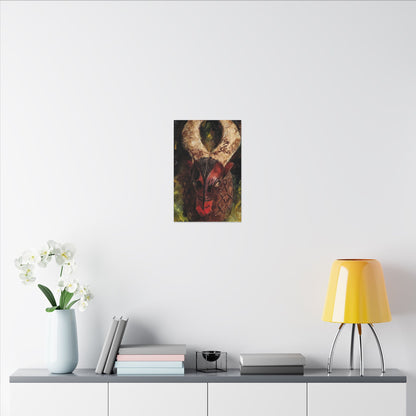African Tribal Mask Matte Canvas Wall Art — Stretched Decorative Painting
