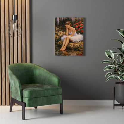 Ballerina by the Pond Stretched Canvas