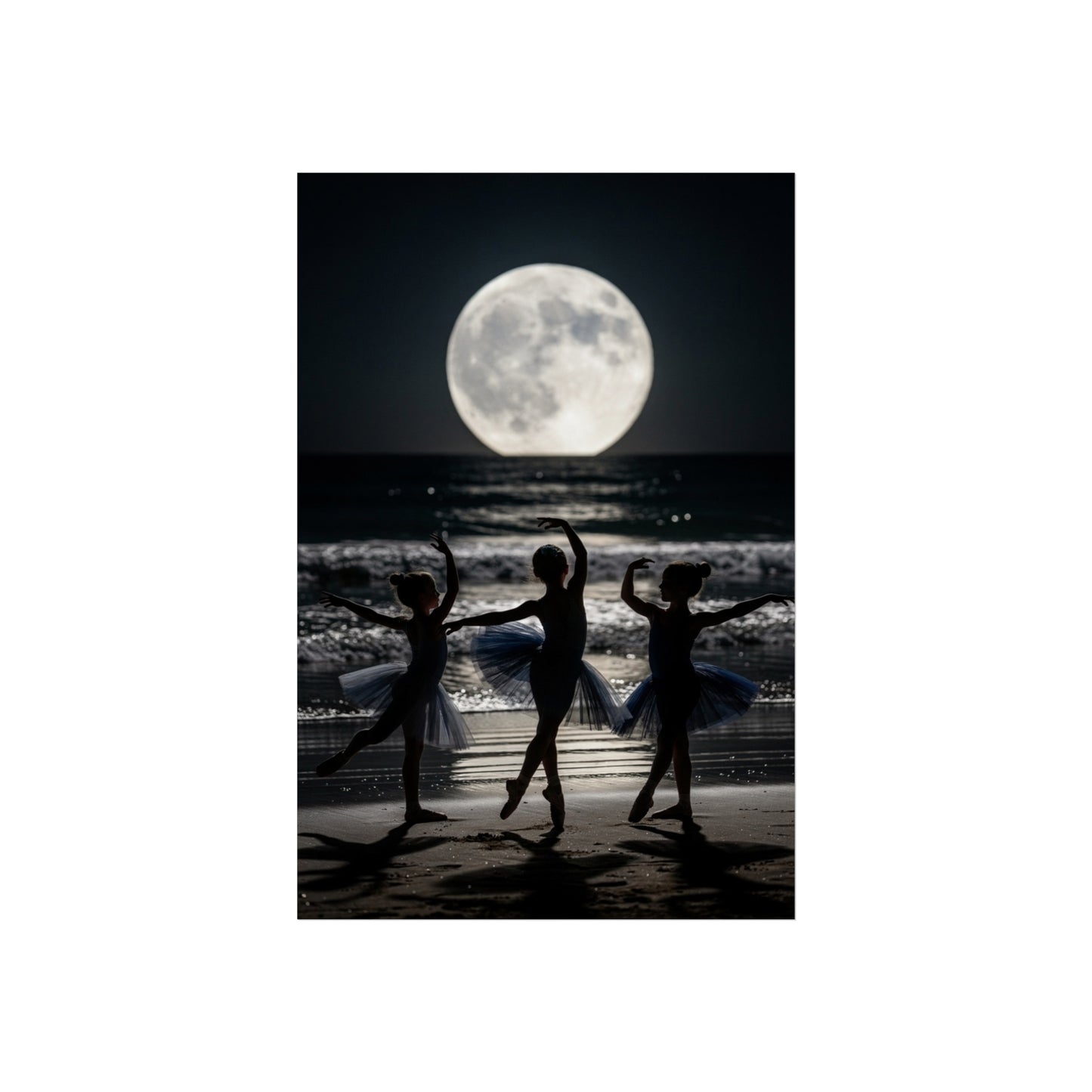 Moonlit Ballerinas Poster — Fine Art Dance Photography Print