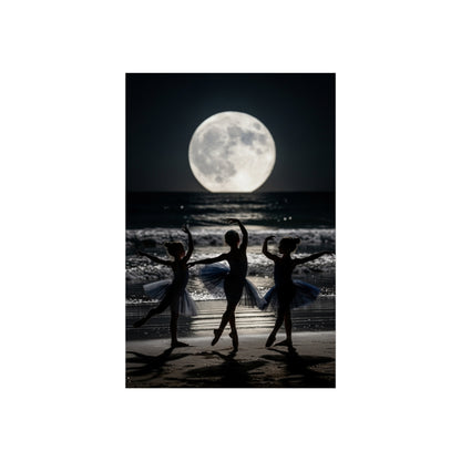 Moonlit Ballerinas Poster — Fine Art Dance Photography Print