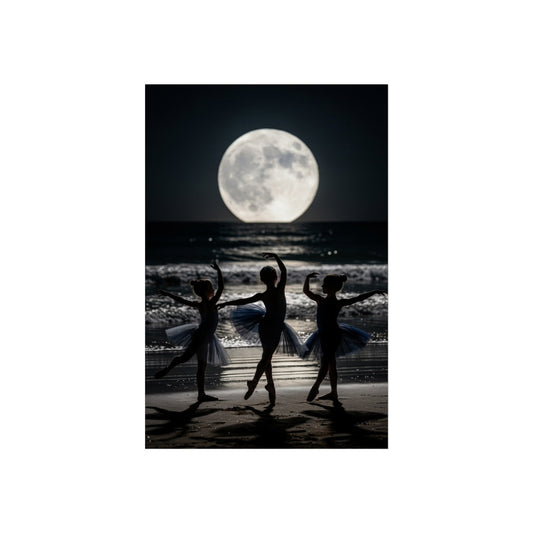 Moonlit Ballerinas Poster — Fine Art Dance Photography Print