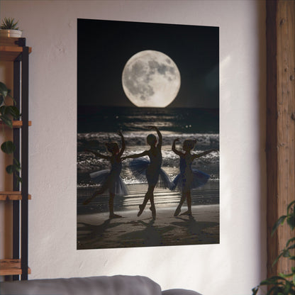 Moonlit Ballerinas Poster — Fine Art Dance Photography Print