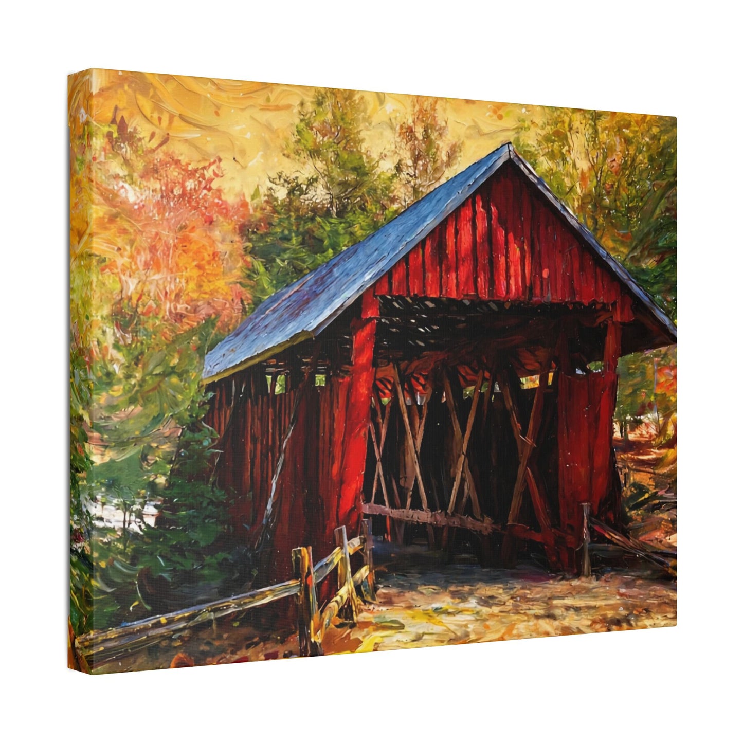 Covered Bridge Landscape Canvas