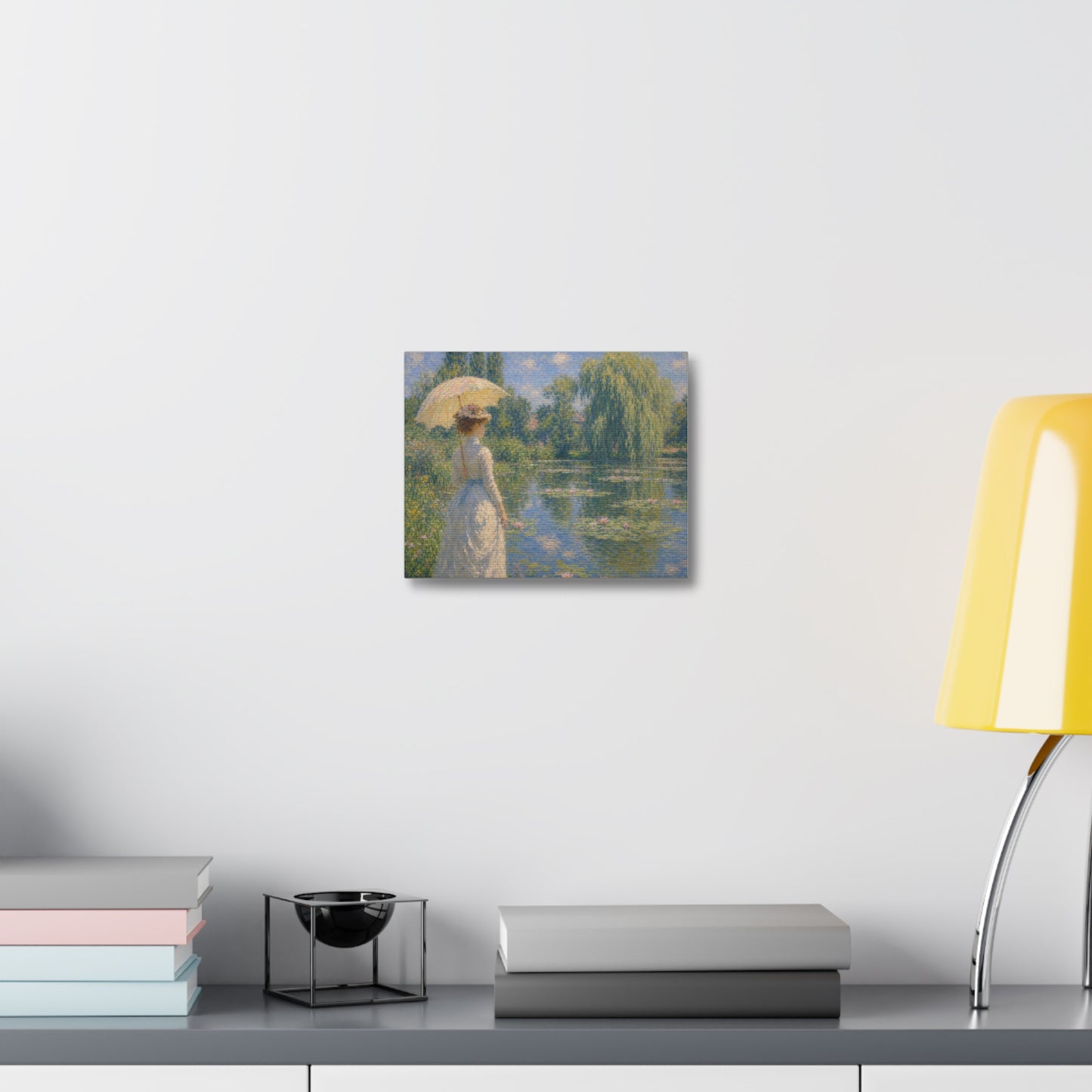 Impressionist Lady with Parasol Stretched Canvas Art