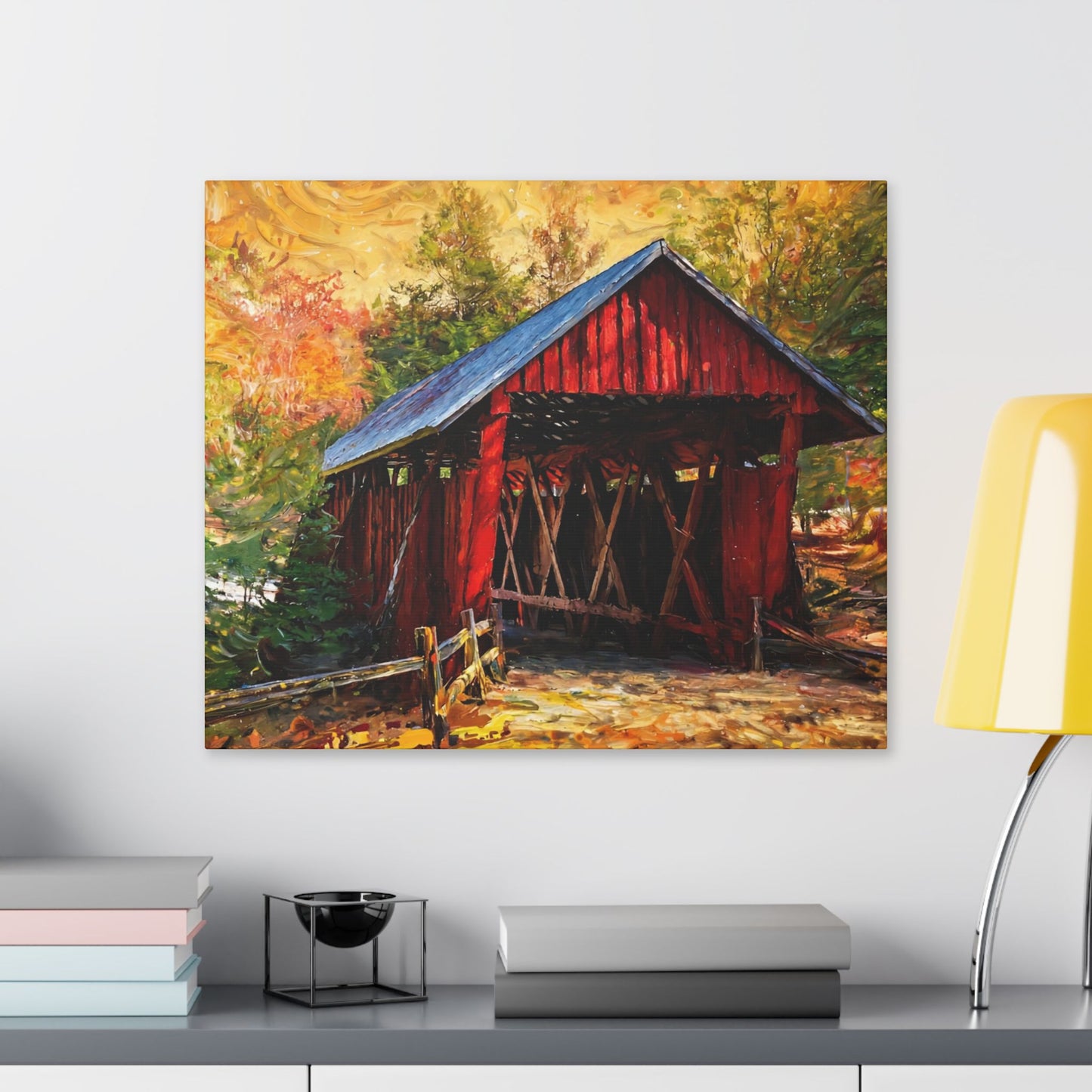 Covered Bridge Landscape Canvas