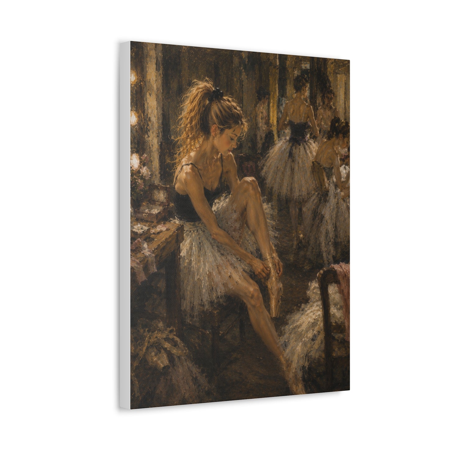 Ballet Dancer Stretched Canvas – Vintage Impressionist Ballerina Wall Art