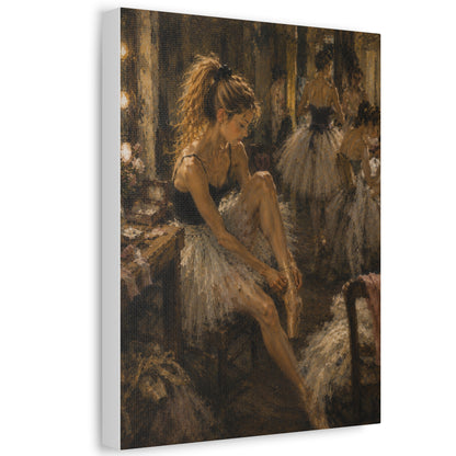 Ballet Dancer Stretched Canvas – Vintage Impressionist Ballerina Wall Art