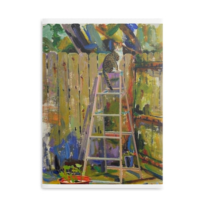 BonBon in the Garden Hardcover Notebook — Illustrated Cozy Cat Art Journal