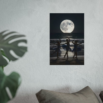 Moonlit Ballerinas Poster — Fine Art Dance Photography Print