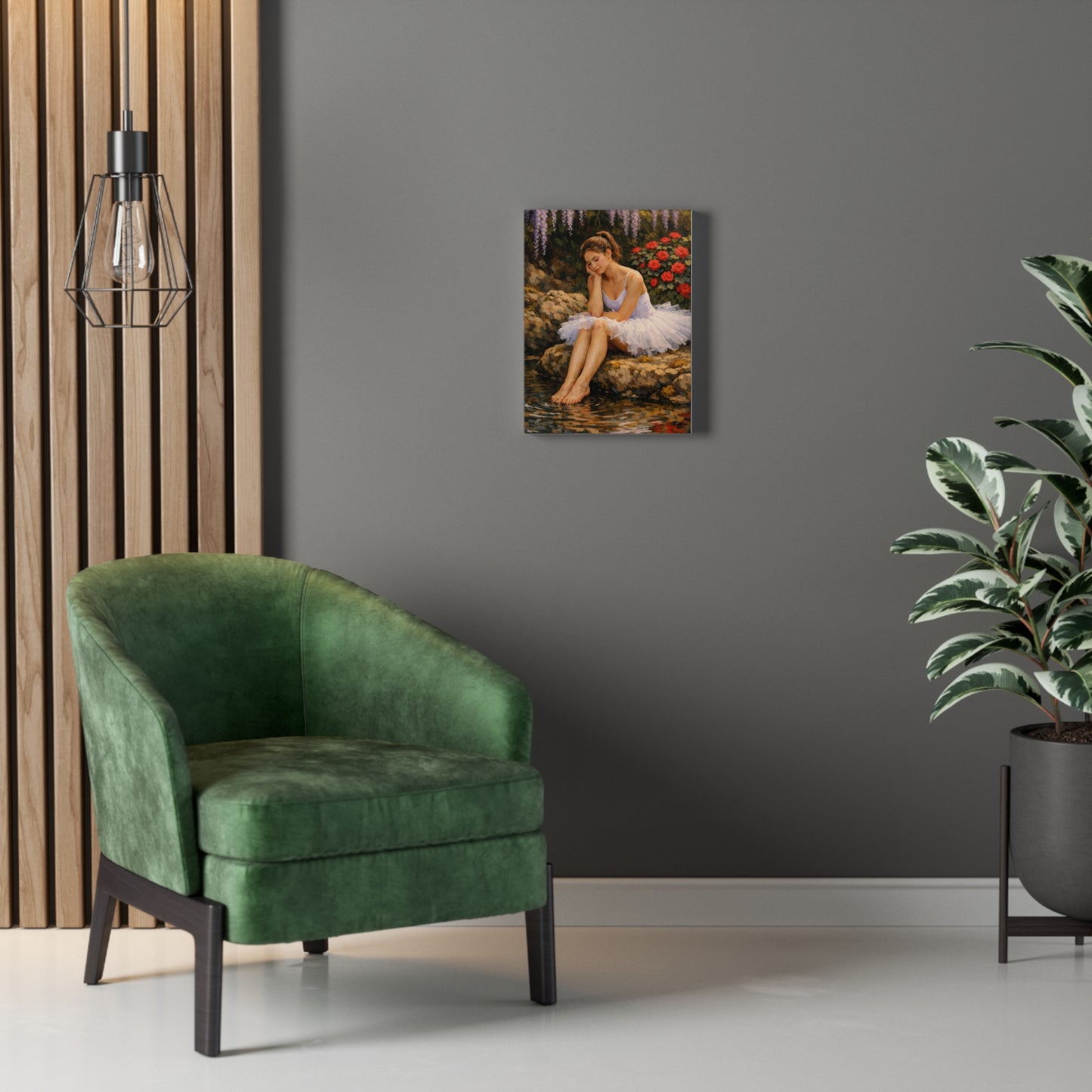 Ballerina by the Pond Stretched Canvas