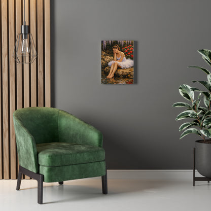 Ballerina by the Pond Stretched Canvas