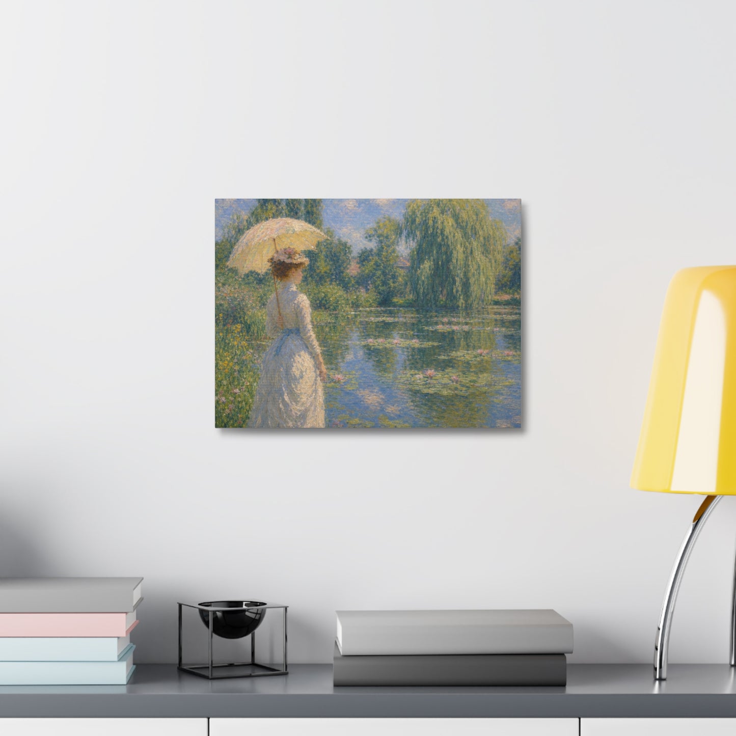 Impressionist Lady with Parasol Stretched Canvas Art