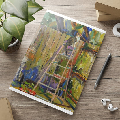 BonBon in the Garden Hardcover Notebook — Illustrated Cozy Cat Art Journal