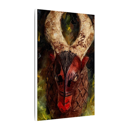African Tribal Mask Matte Canvas Wall Art — Stretched Decorative Painting