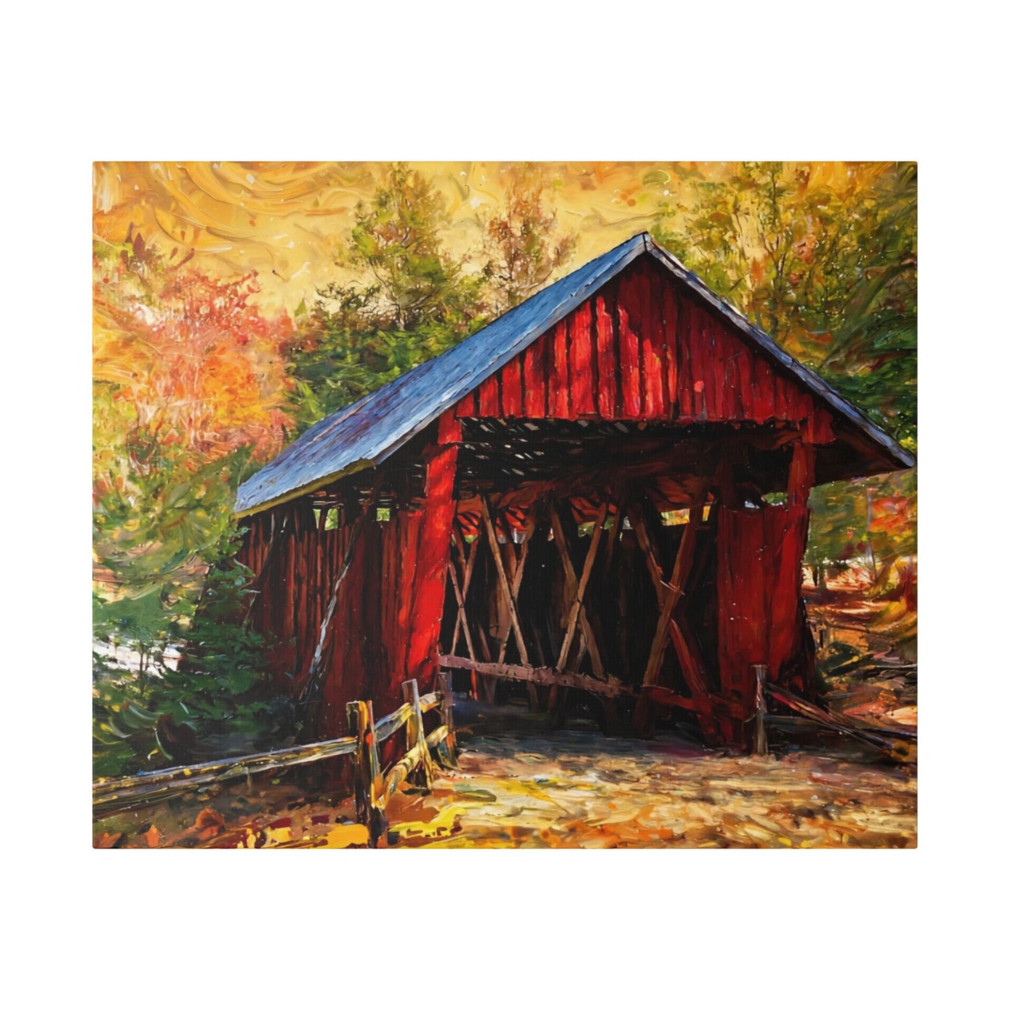Covered Bridge Landscape Canvas