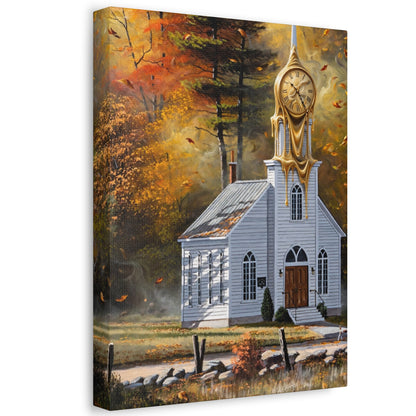 Autumn Chapel Wall Art — Stretched Canvas