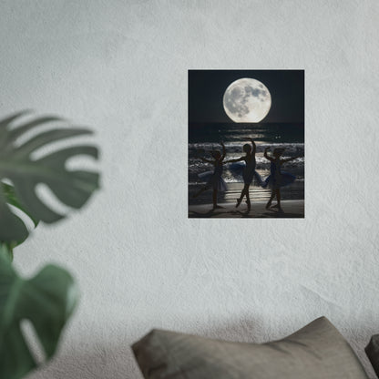 Moonlit Ballerinas Poster — Fine Art Dance Photography Print