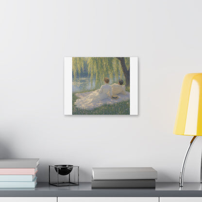 Impressionist Couples by the Lake — Classic Stretched Canvas Art Print