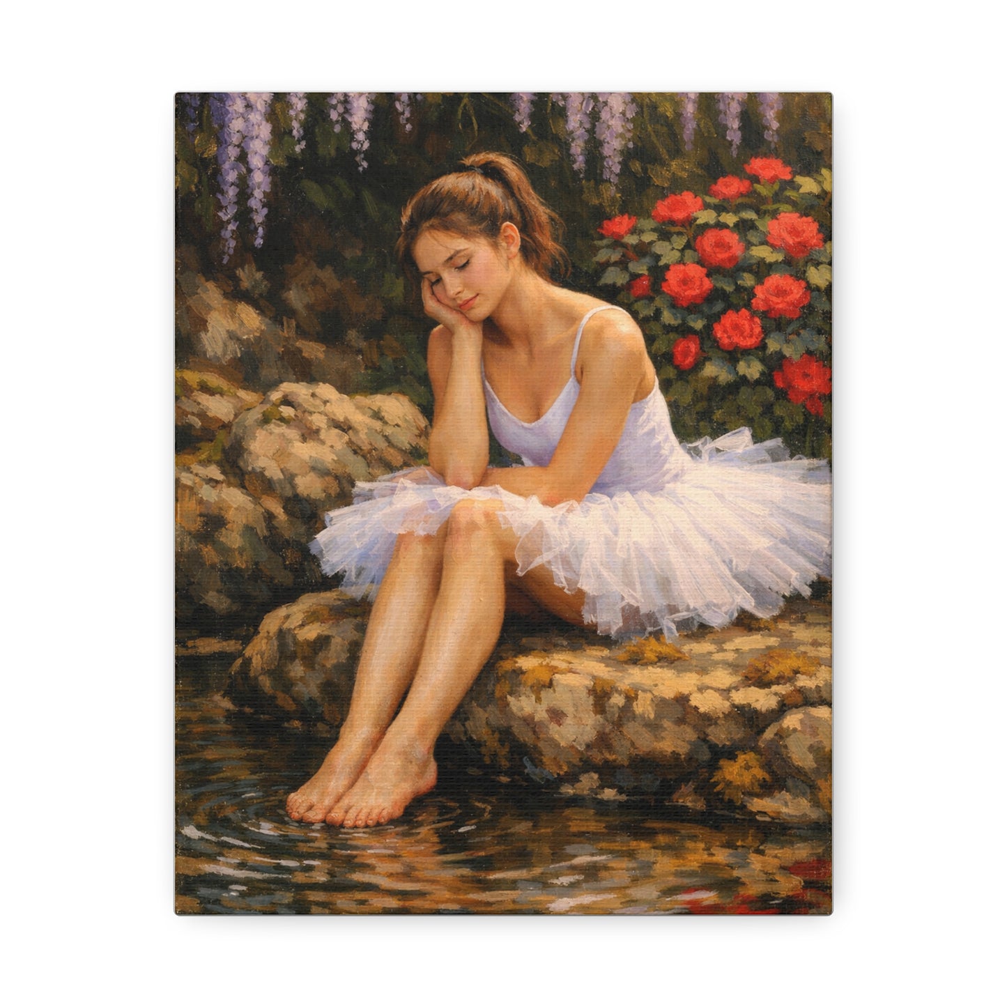 Ballerina by the Pond Stretched Canvas