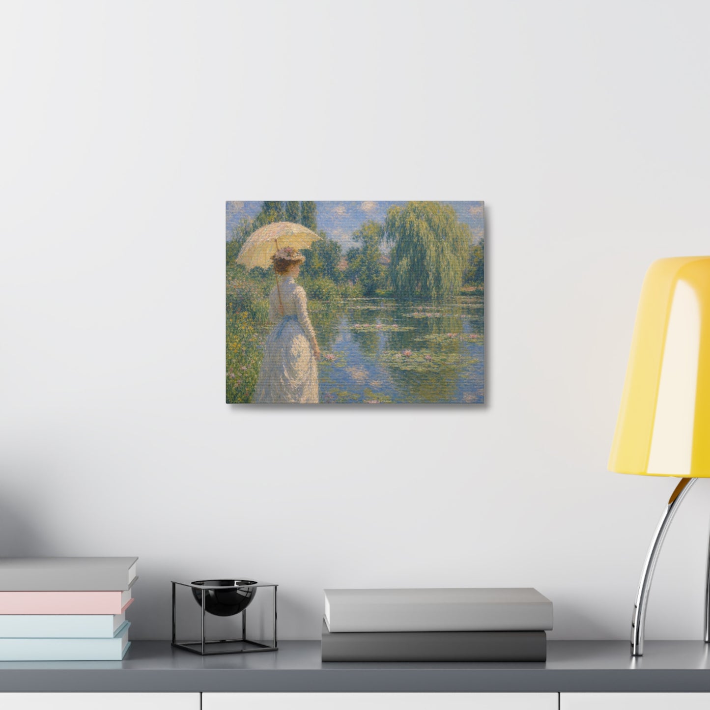 Impressionist Lady with Parasol Stretched Canvas Art