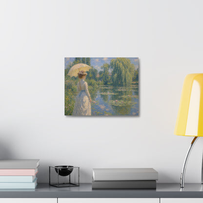 Impressionist Lady with Parasol Stretched Canvas Art