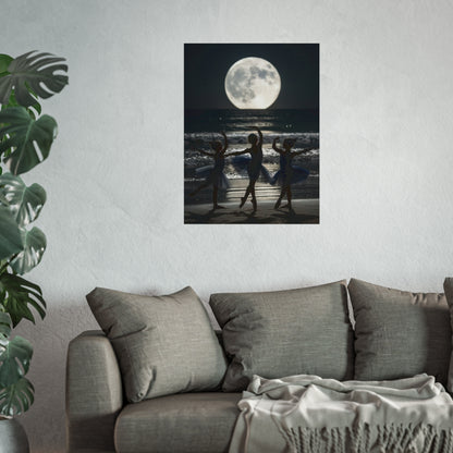 Moonlit Ballerinas Poster — Fine Art Dance Photography Print