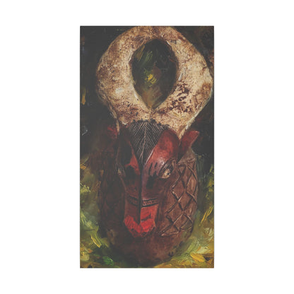 African Tribal Mask Matte Canvas Wall Art — Stretched Decorative Painting