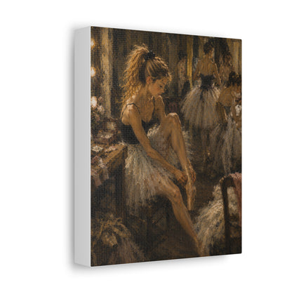 Ballet Dancer Stretched Canvas – Vintage Impressionist Ballerina Wall Art