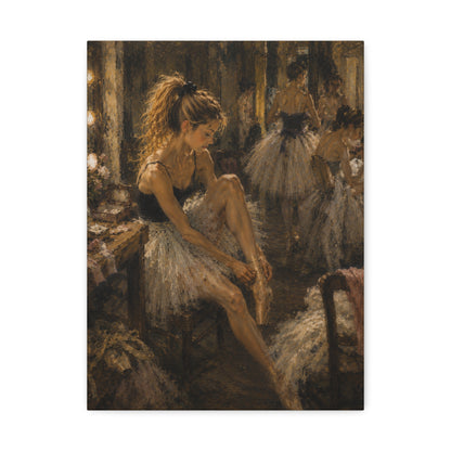 Ballet Dancer Stretched Canvas – Vintage Impressionist Ballerina Wall Art
