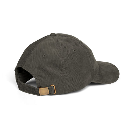 Embroidered Menorah Corduroy Cap — Vintage Jewish Holiday Hat
