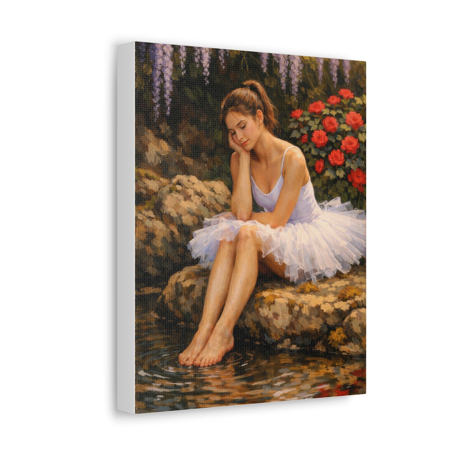 Ballerina by the Pond Stretched Canvas