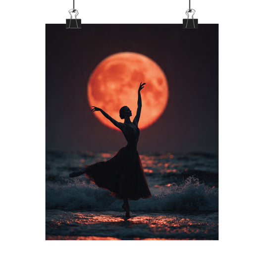 Ballerina Moonlight Poster — Vertical Matte Art Print