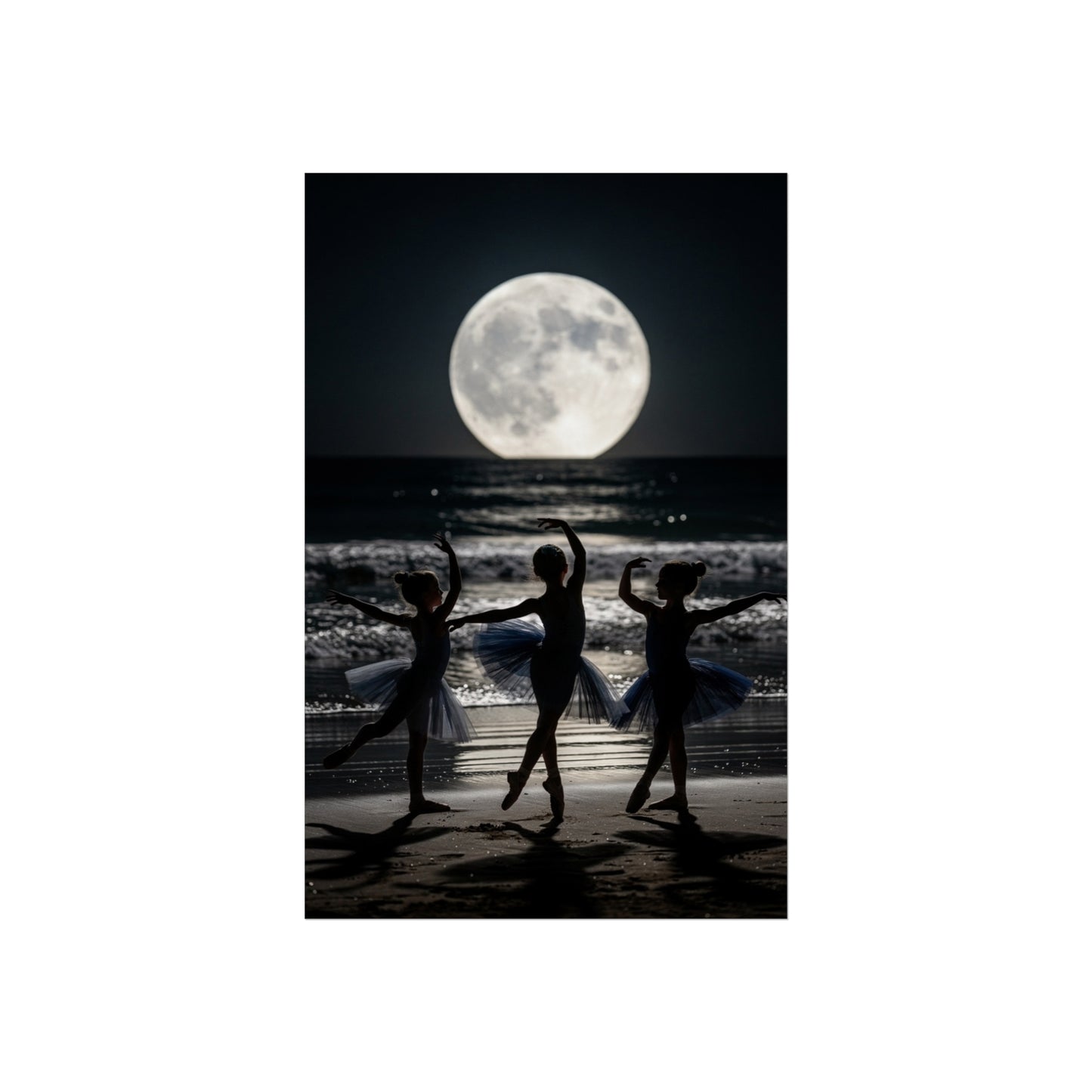 Moonlit Ballerinas Poster — Fine Art Dance Photography Print