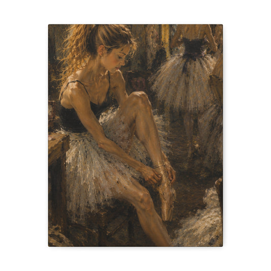 Ballet Dancer Stretched Canvas – Vintage Impressionist Ballerina Wall Art