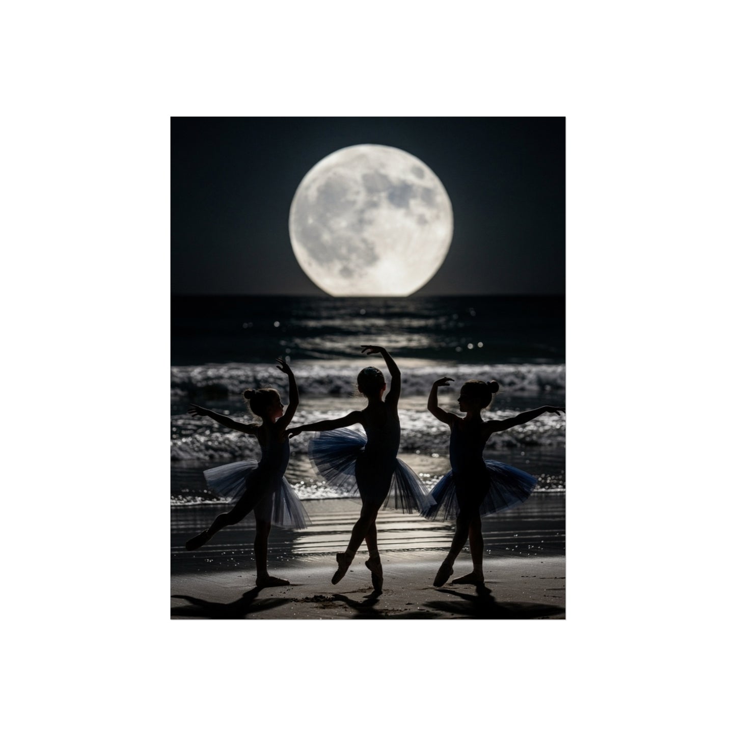 Moonlit Ballerinas Poster — Fine Art Dance Photography Print