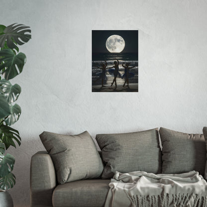 Moonlit Ballerinas Poster — Fine Art Dance Photography Print