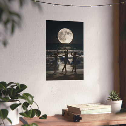 Moonlit Ballerinas Poster — Fine Art Dance Photography Print
