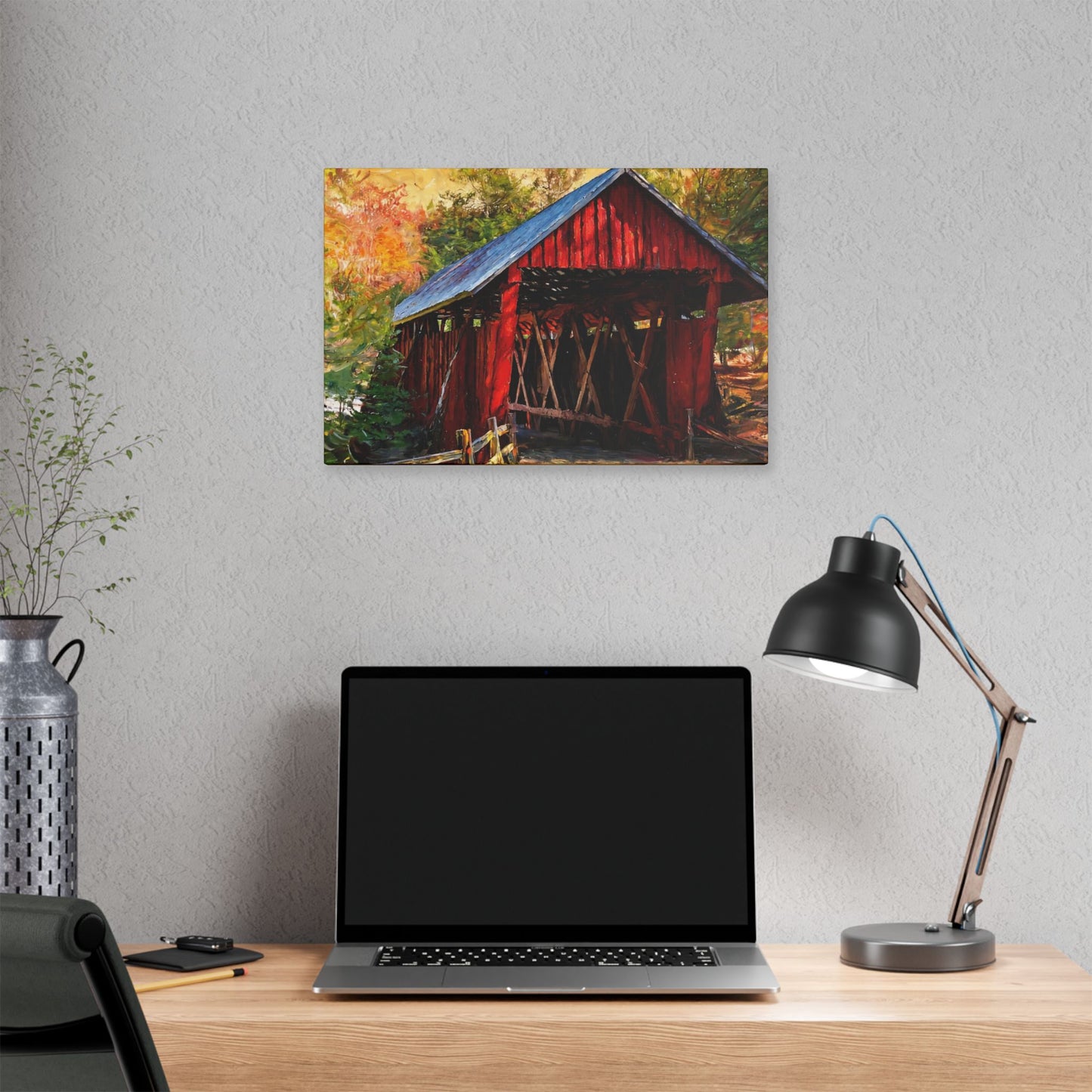 Covered Bridge Landscape Canvas