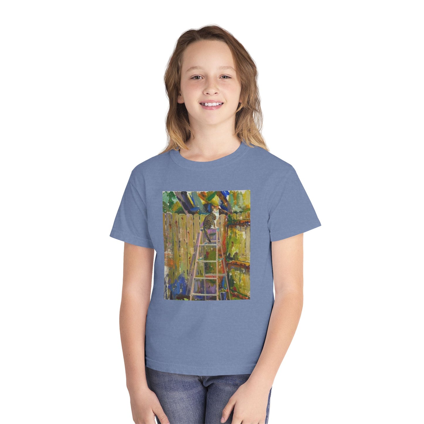 Youth Tee - Colorful Garden Ladder Art Print