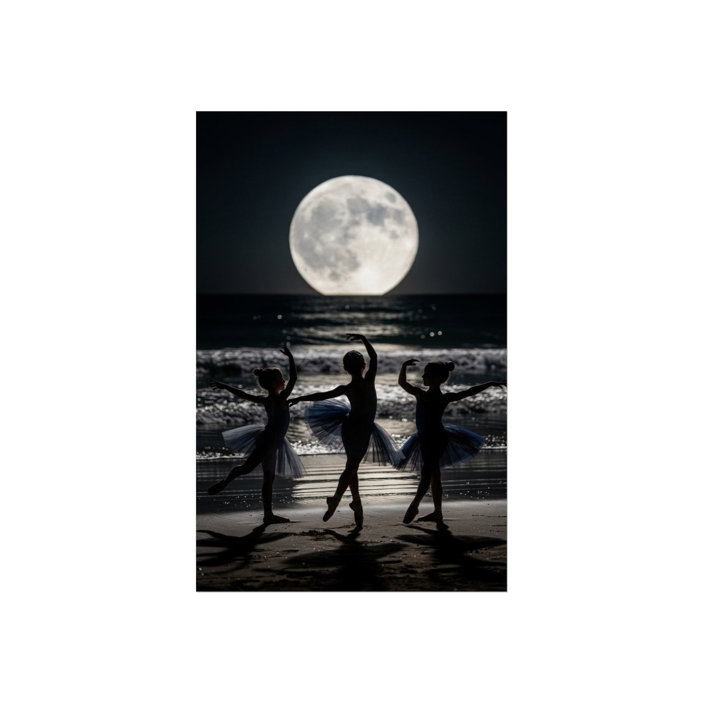 Moonlit Ballerinas Poster — Fine Art Dance Photography Print