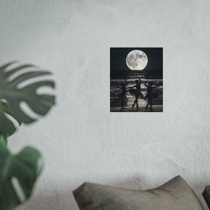 Moonlit Ballerinas Poster — Fine Art Dance Photography Print