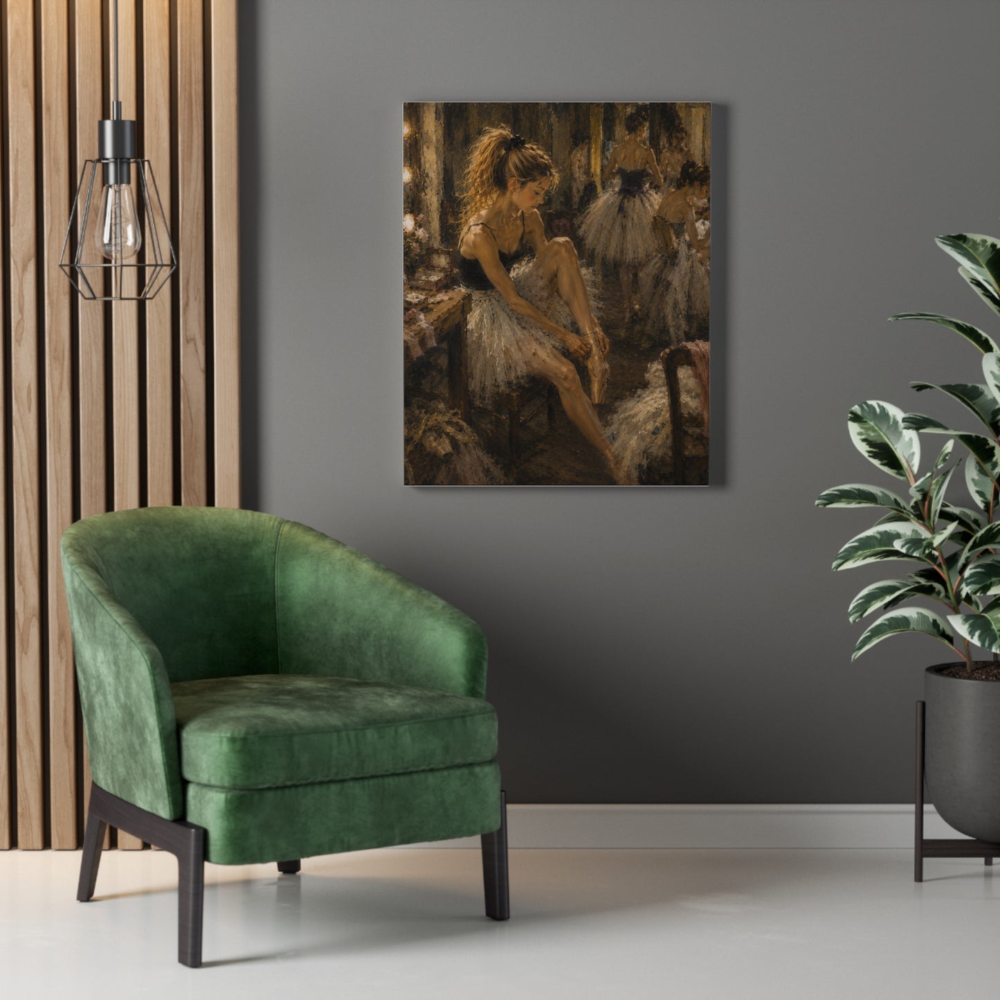 Ballet Dancer Stretched Canvas – Vintage Impressionist Ballerina Wall Art