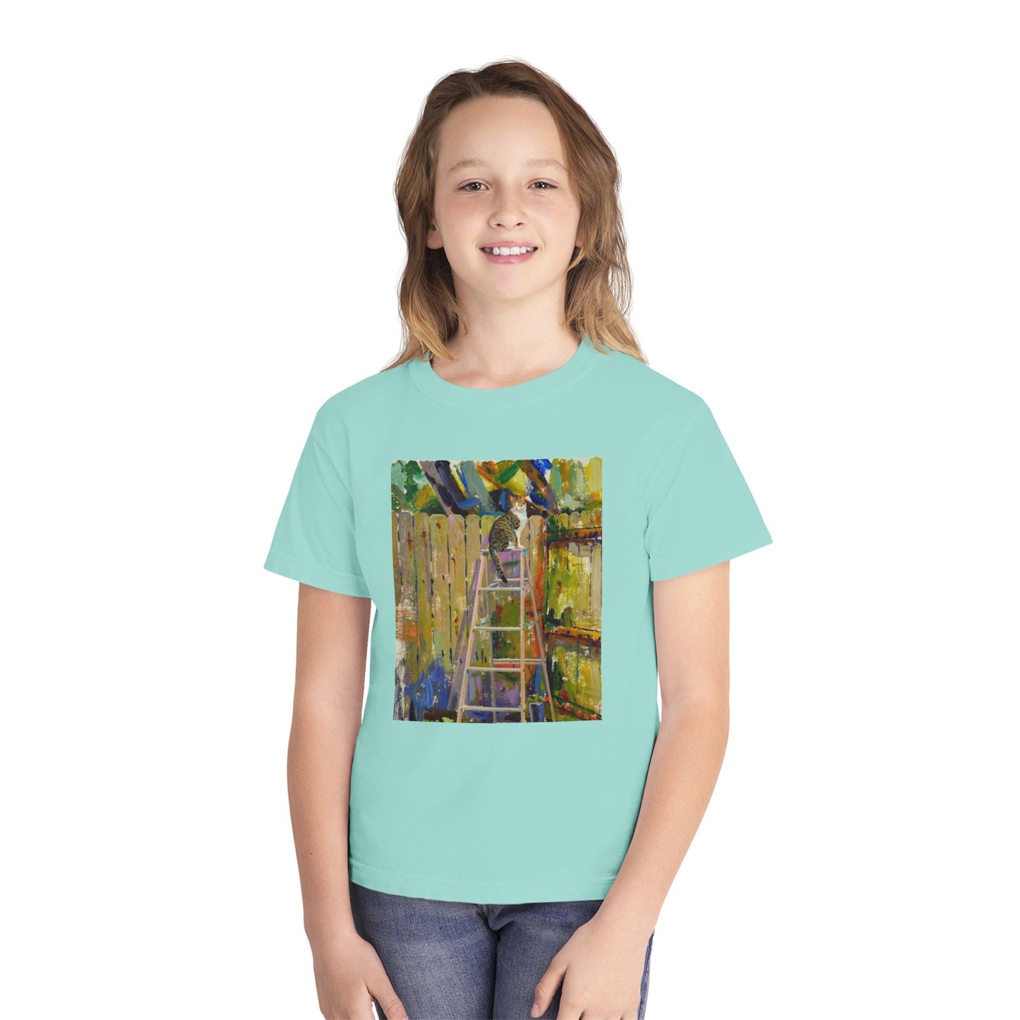 Youth Tee - Colorful Garden Ladder Art Print